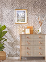 Madoka Sterling Chevron Wallpaper with Glam Metallic Textured Graphics - Advantage 4035-617528