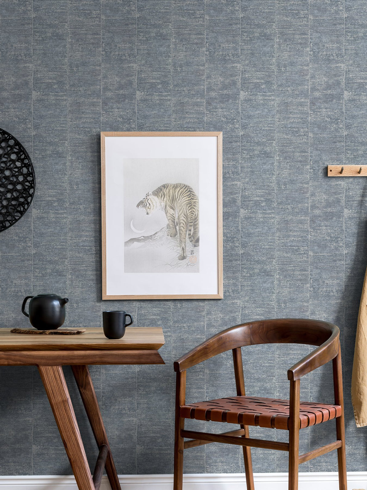 Aiko Denim Stripe Wallpaper with Modern Abstract Stripes - Advantage 4035-617634