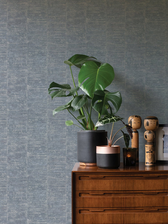 Aiko Denim Stripe Wallpaper with Modern Abstract Stripes - Advantage 4035-617634