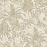 Yubi Gold Palm Trees Wallpaper with Botanical Trees Motif - Advantage 4035-832549