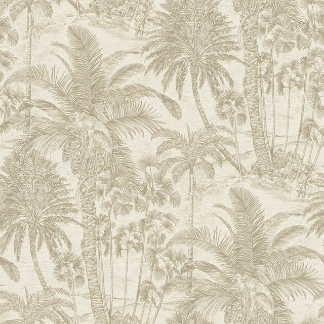 Yubi Gold Palm Trees Wallpaper with Botanical Trees Motif - Advantage 4035-832549