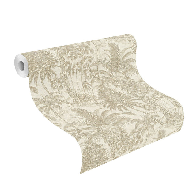 Yubi Gold Palm Trees Wallpaper with Botanical Trees Motif - Advantage 4035-832549