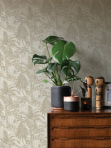 Yubi Gold Palm Trees Wallpaper with Botanical Trees Motif - Advantage 4035-832549