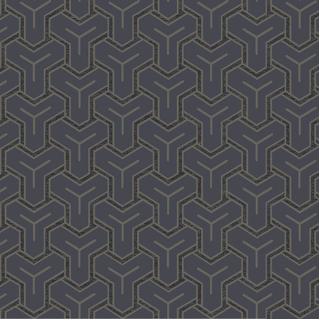Gautier Blue Tessellate Wallpaper with Metallic Geometric Motif - Advantage 4041-26201