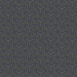 Gautier Blue Tessellate Wallpaper with Metallic Geometric Motif - Advantage 4041-26201