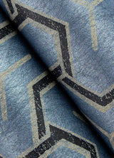 Gautier Blue Tessellate Wallpaper with Metallic Geometric Motif - Advantage 4041-26201