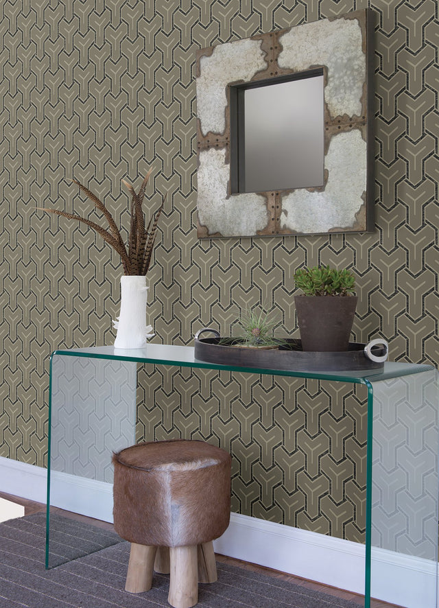 Gautier Silver Tessellate Geometric Wallpaper with Metallic Sheen - Advantage 4041-26208