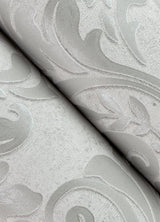 Anders Silver Damask Wallpaper with Metallic Raised Ink on Vinyl Non Woven - Advantage 4041-32602
