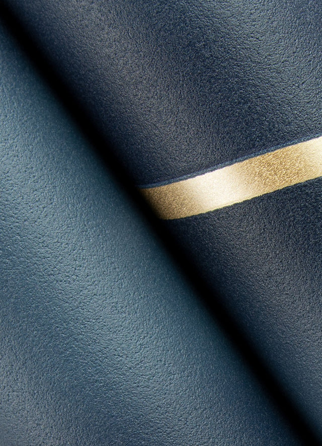 Manfred Navy Modern Herringbone Wallpaper with Metallic Gold Geometric Feature Wall Pattern - Advantage 4041-34801