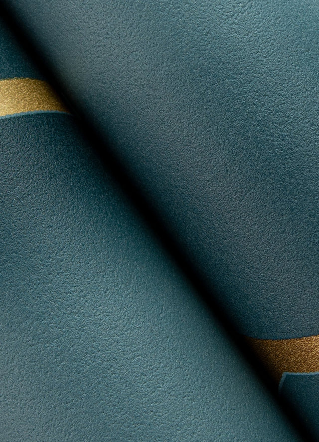 Manfred Teal Modern Herringbone Wallpaper with Metallic Geometric Feature Wall Pattern - Advantage 4041-34804