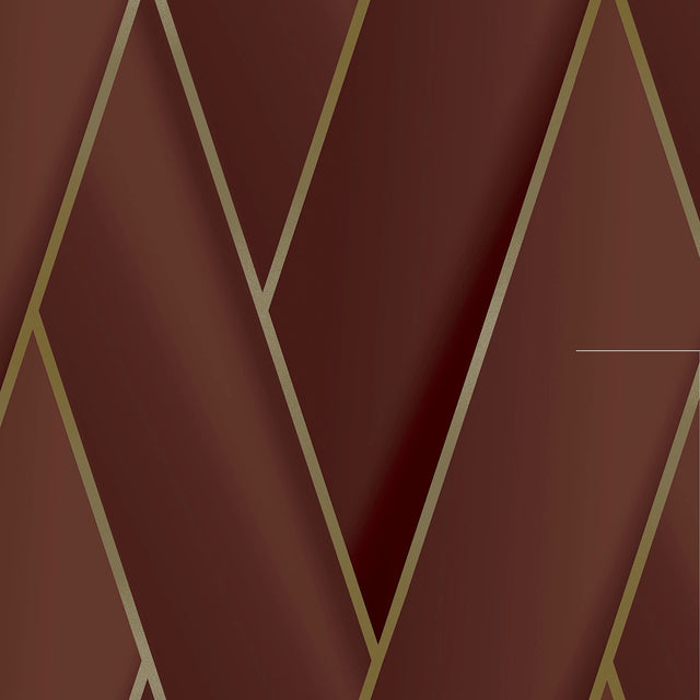 Manfred Ruby Modern Herringbone Wallpaper with Metallic Geometric Feature Wall Pattern - Advantage 4041-34810