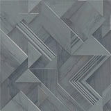 Cassian Denim Wood Geometric Blue Wallpaper with Modern Graphic Pattern - Advantage 4041-35301