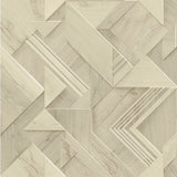 Cassian Taupe Wood Geo Wallpaper with Modern Geometric Faux Wood Pattern - Advantage 4041-35307