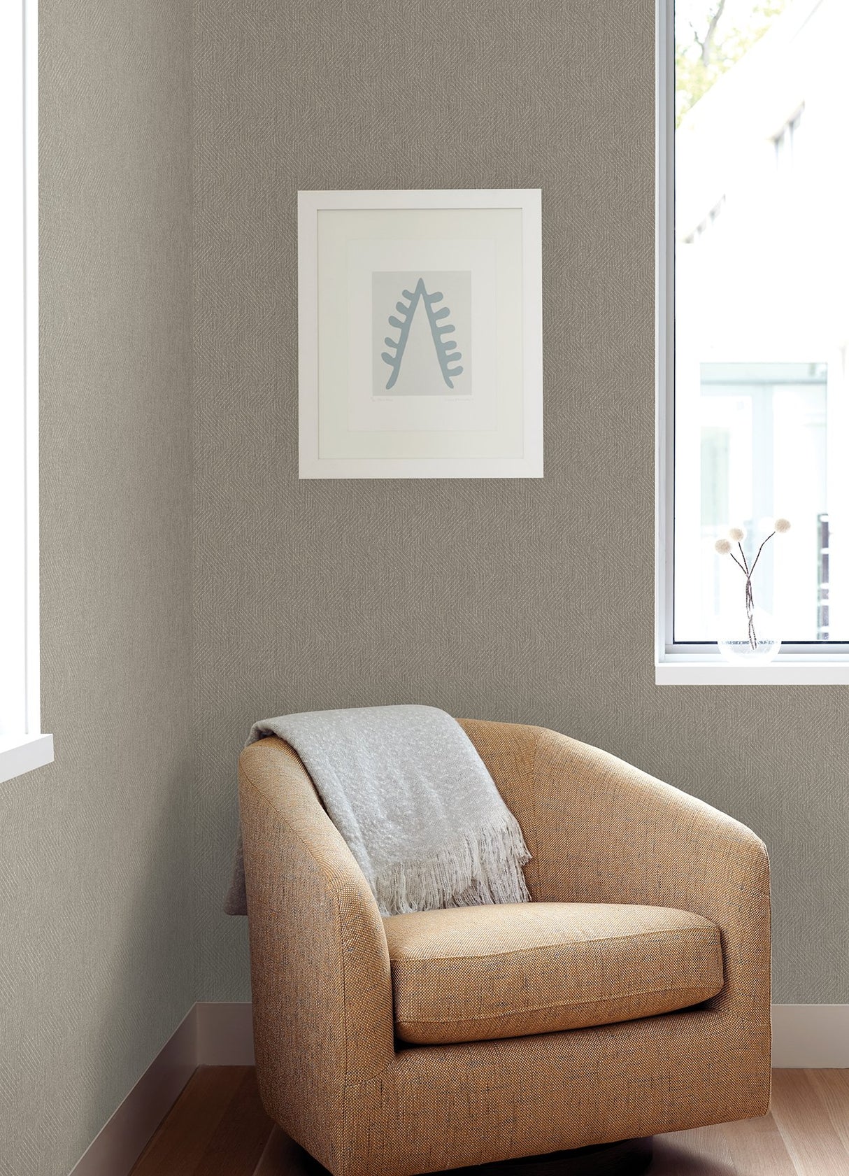 Elbert Taupe Zig Zag Wallpaper with Textured Geometric Feature Wall Pattern - Advantage 4041-35908