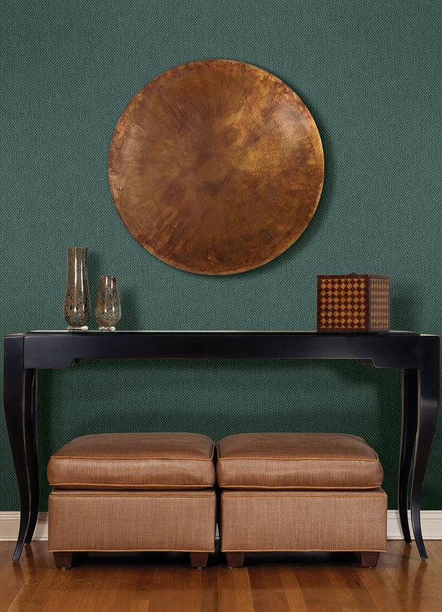 Elbert Teal Zig Zag Textured Wallpaper with Geometric Feature Wall Style - Advantage 4041-35914