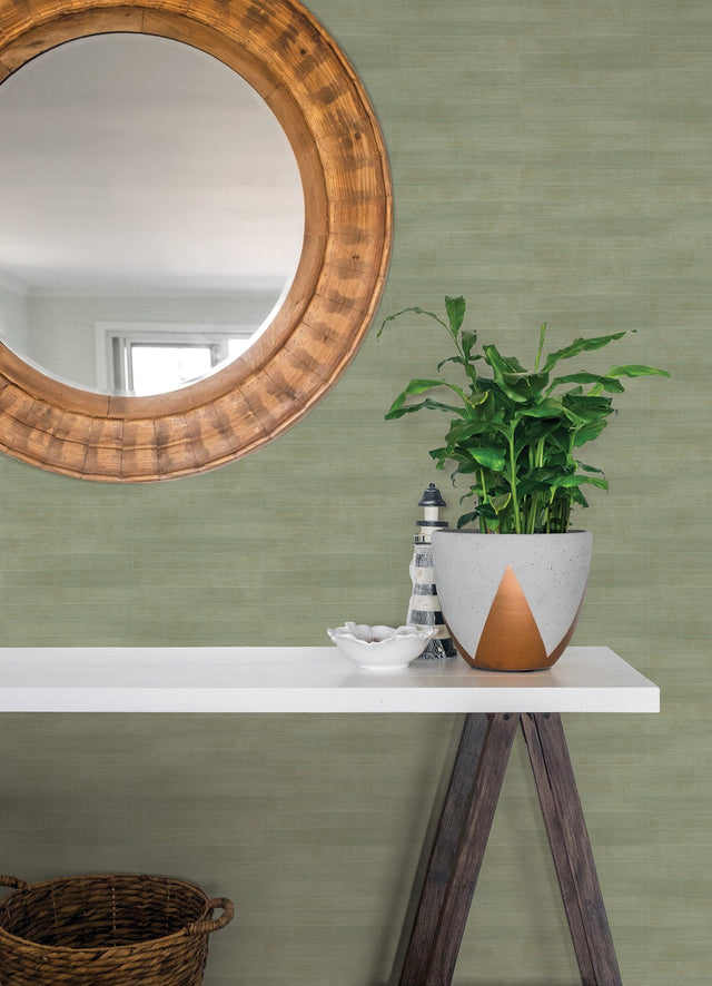 Dermot Light Green Horizontal Stripe Wallpaper with Modern Stripes Pattern and Raised Ink - Advantage 4041-418484