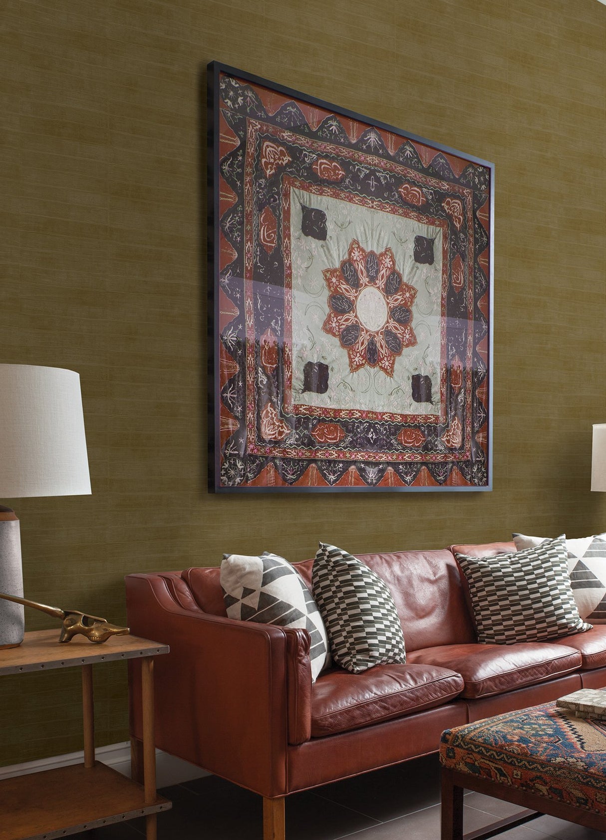 Dermot Brass Horizontal Stripe Wallpaper with Raised Ink Texture - Advantage 4041-418491