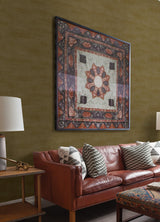 Dermot Brass Horizontal Stripe Wallpaper with Raised Ink Texture - Advantage 4041-418491