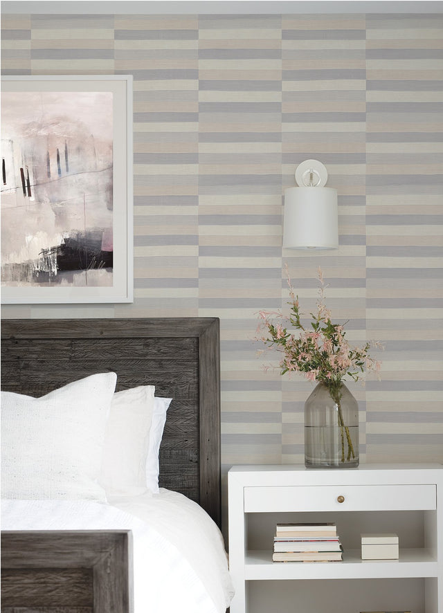 Dermot Pastel Horizontal Stripe Wallpaper with Raised Ink Modern Stripe Pattern - Advantage 4041-418712