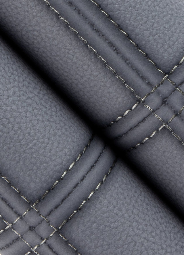 Avenue Stone Leather Wallpaper with Faux Stitched Panel Motif - Advantage 4041-419047