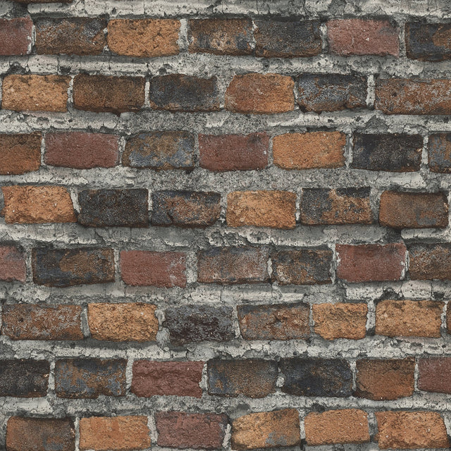 Lennox Rust Brick Wallpaper with Farmhouse Brick Pattern - Advantage 4041-428063