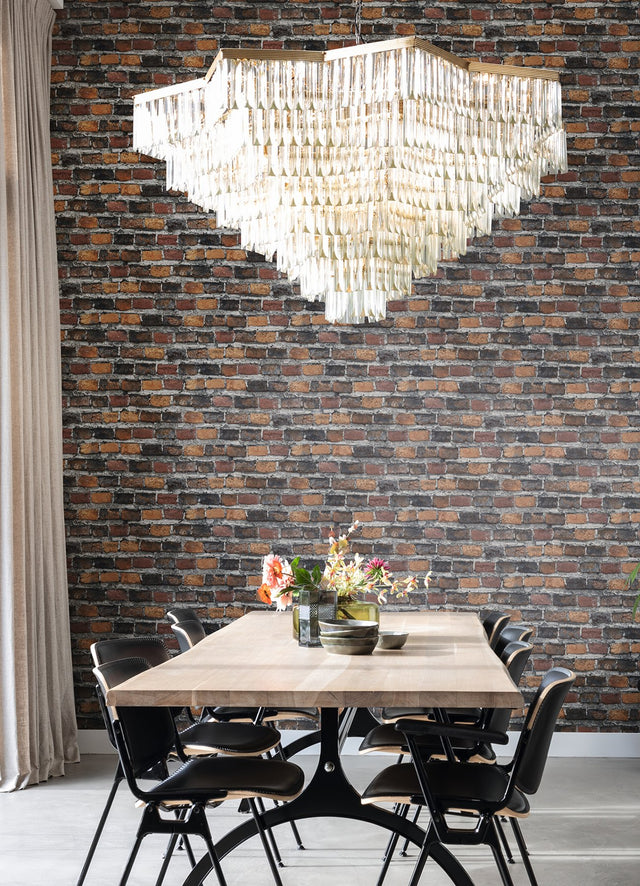 Lennox Rust Brick Wallpaper with Farmhouse Brick Pattern - Advantage 4041-428063