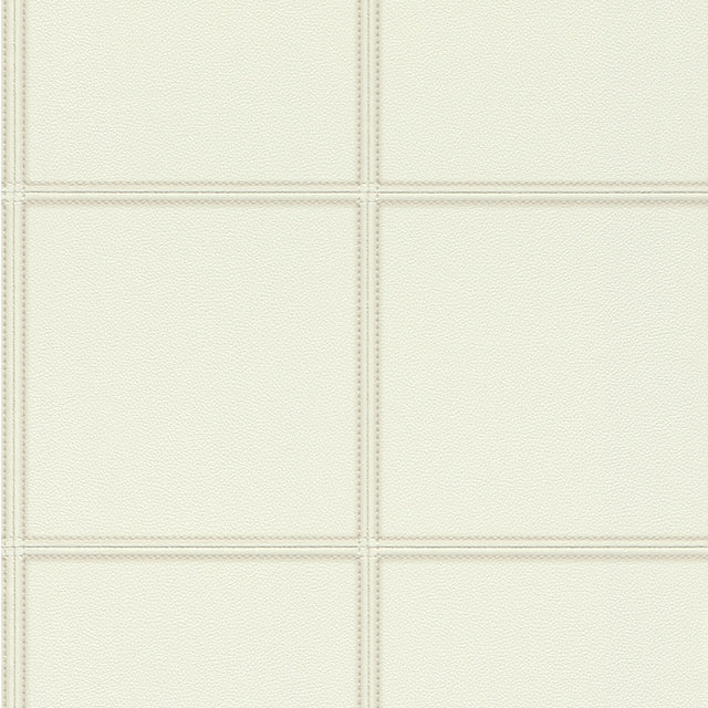 Avenue Cream Faux Leather Panel Wallpaper with Metallic Raised-Ink Stitching - Advantage 4041-576467