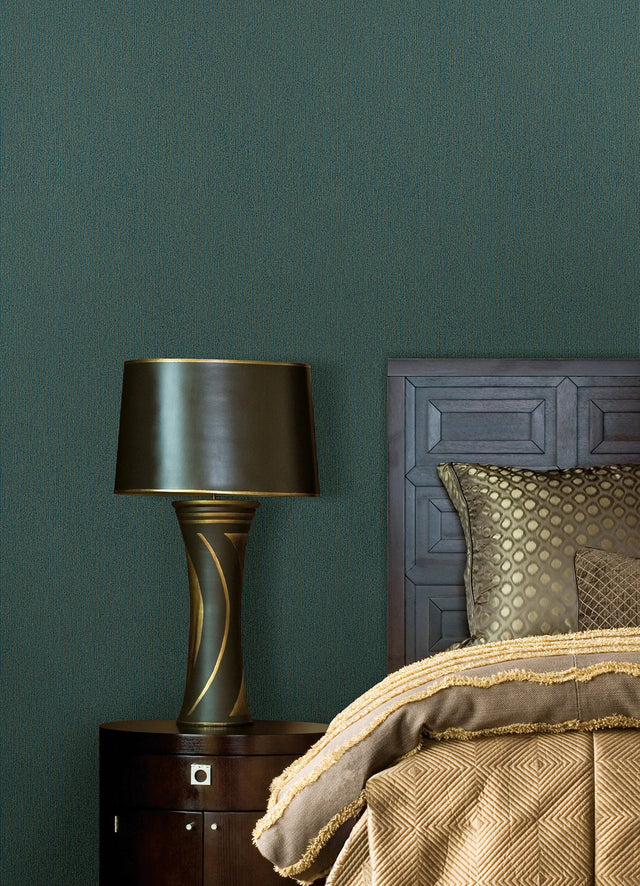 Melvin Teal Stria Wallpaper with Metallic Textured Vertical Stripe Motif - Advantage 4041-72404