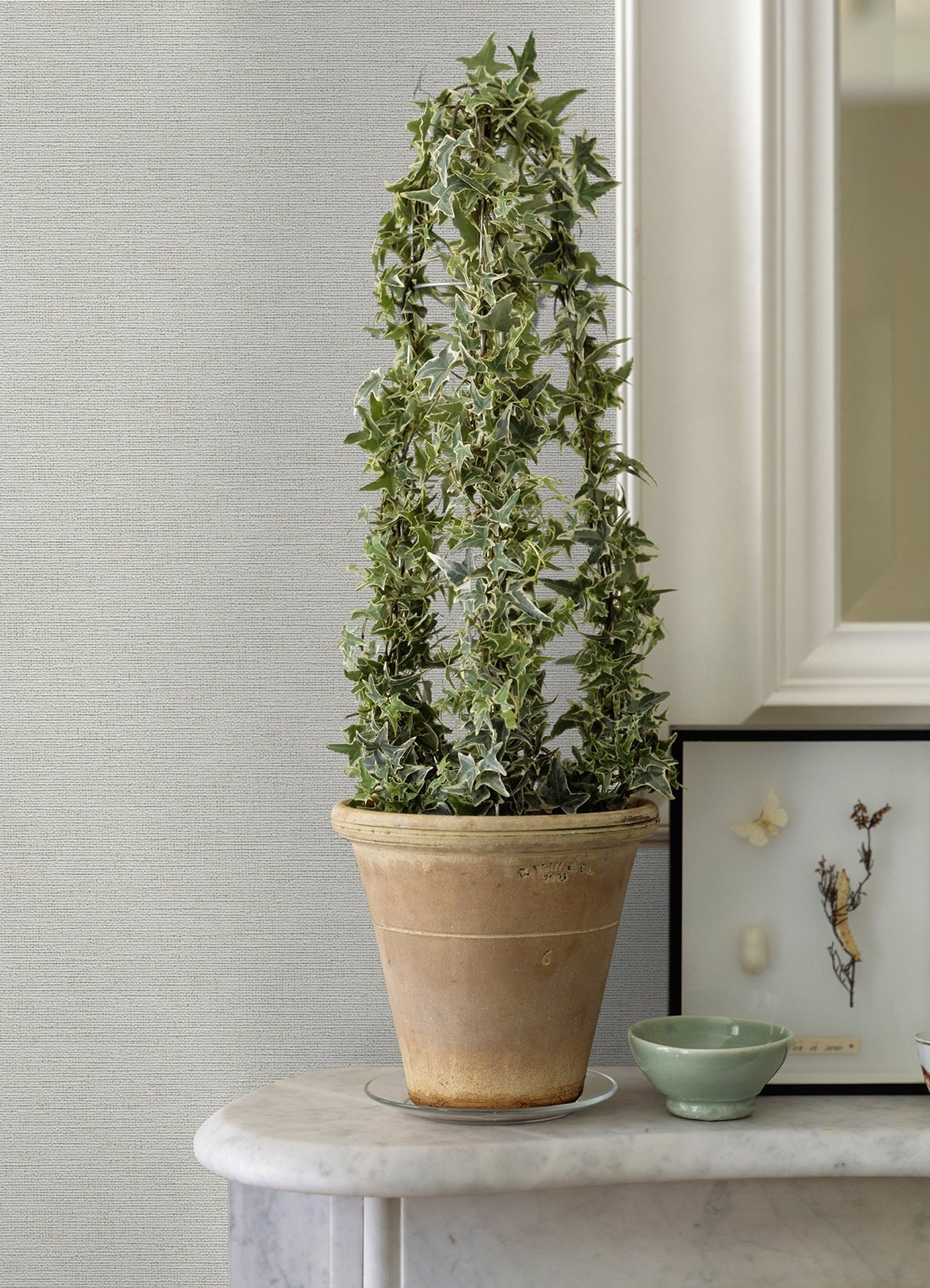 Estefan Off-White Distressed Texture Wallpaper with Faux Linen Look - Advantage 4044-30688-9