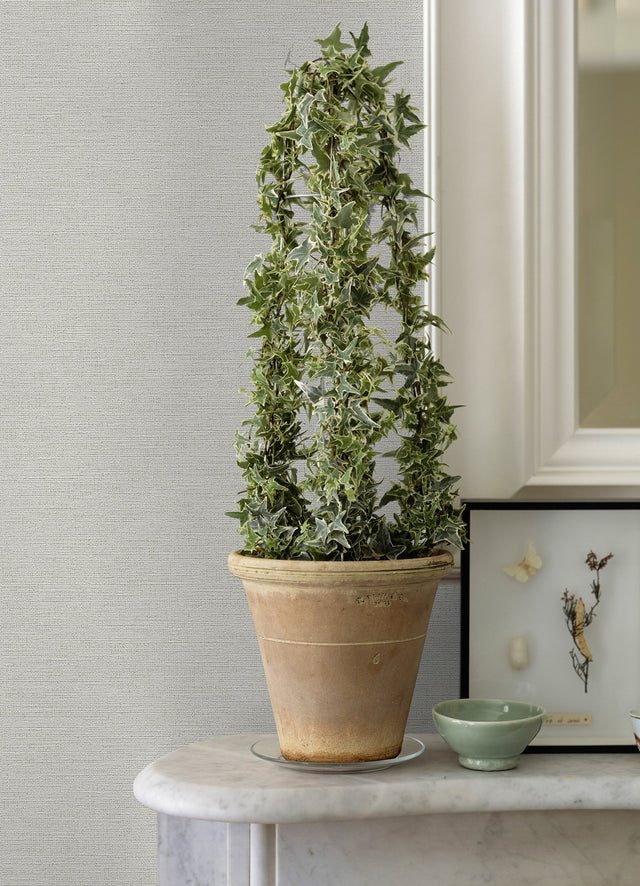 Estefan Off-White Distressed Texture Wallpaper with Faux Linen Look - Advantage 4044-30688-9