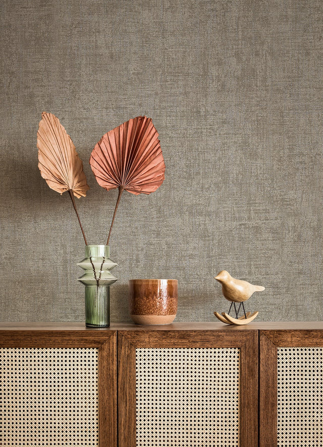 Yurimi Taupe Distressed Wallpaper with Abstract Distressed Textures - Brewster 4044-32261-6