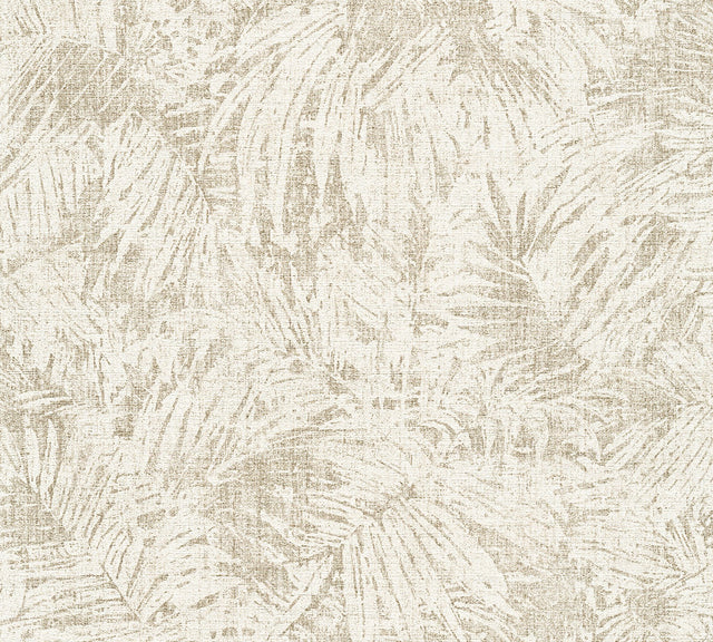 Torquino Off White Fronds Wallpaper with Botanical Tropical Leaves Pattern - Advantage 4044-32263-2