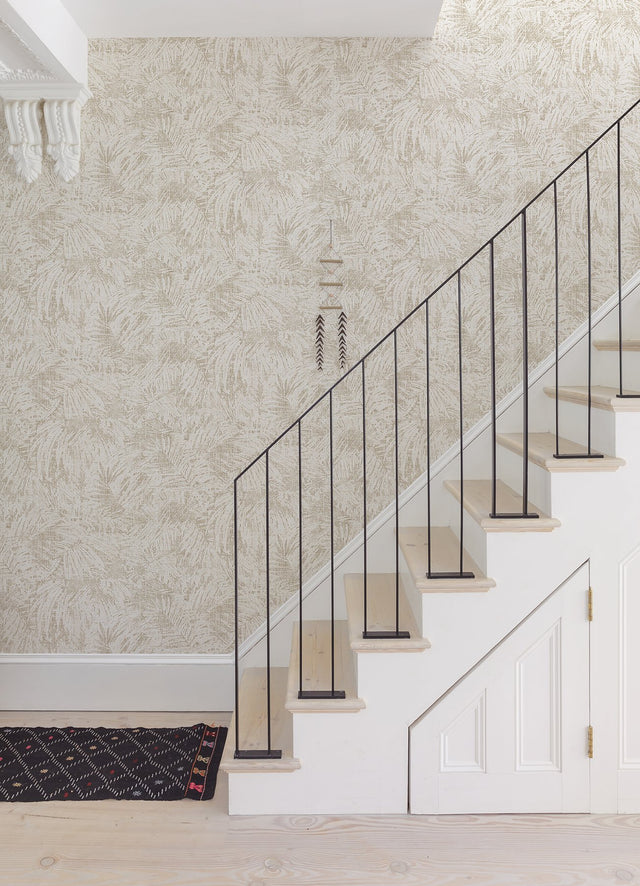 Torquino Off White Fronds Wallpaper with Botanical Tropical Leaves Pattern - Advantage 4044-32263-2