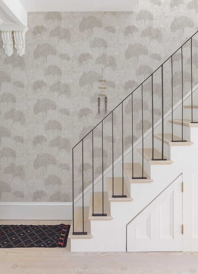 Fairlane Silver Floral Wallpaper with Modern Botanical Flowers Pattern - Advantage 4044-32265-3