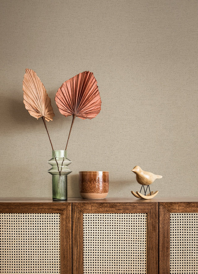 Estefan Neutral Distressed Texture Wallpaper with Abstract Faux Linen Motif - Advantage 4044-37178-2