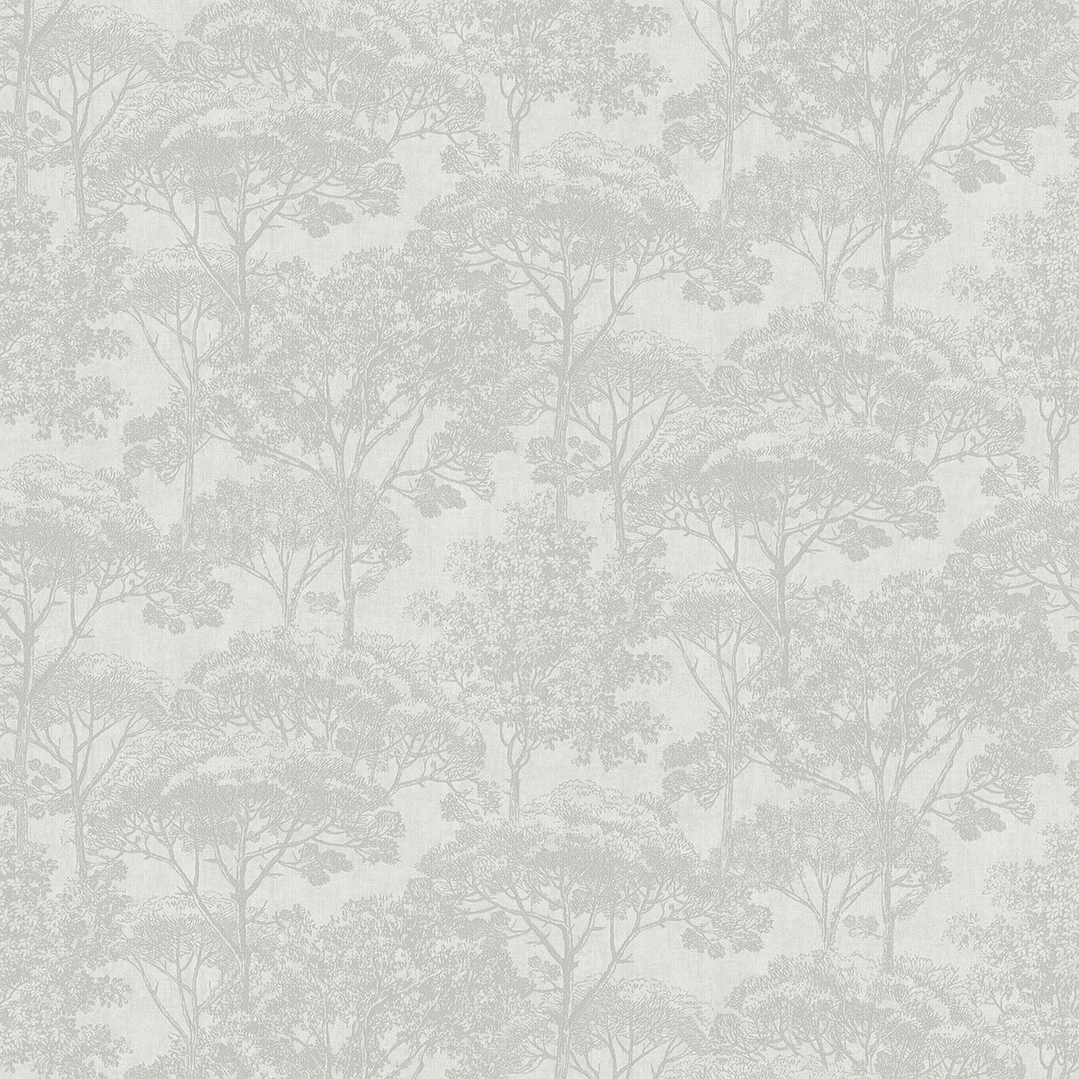 Teatro White Trees Wallpaper with Modern Botanical Tree Motif - Advantage 4044-38023-4