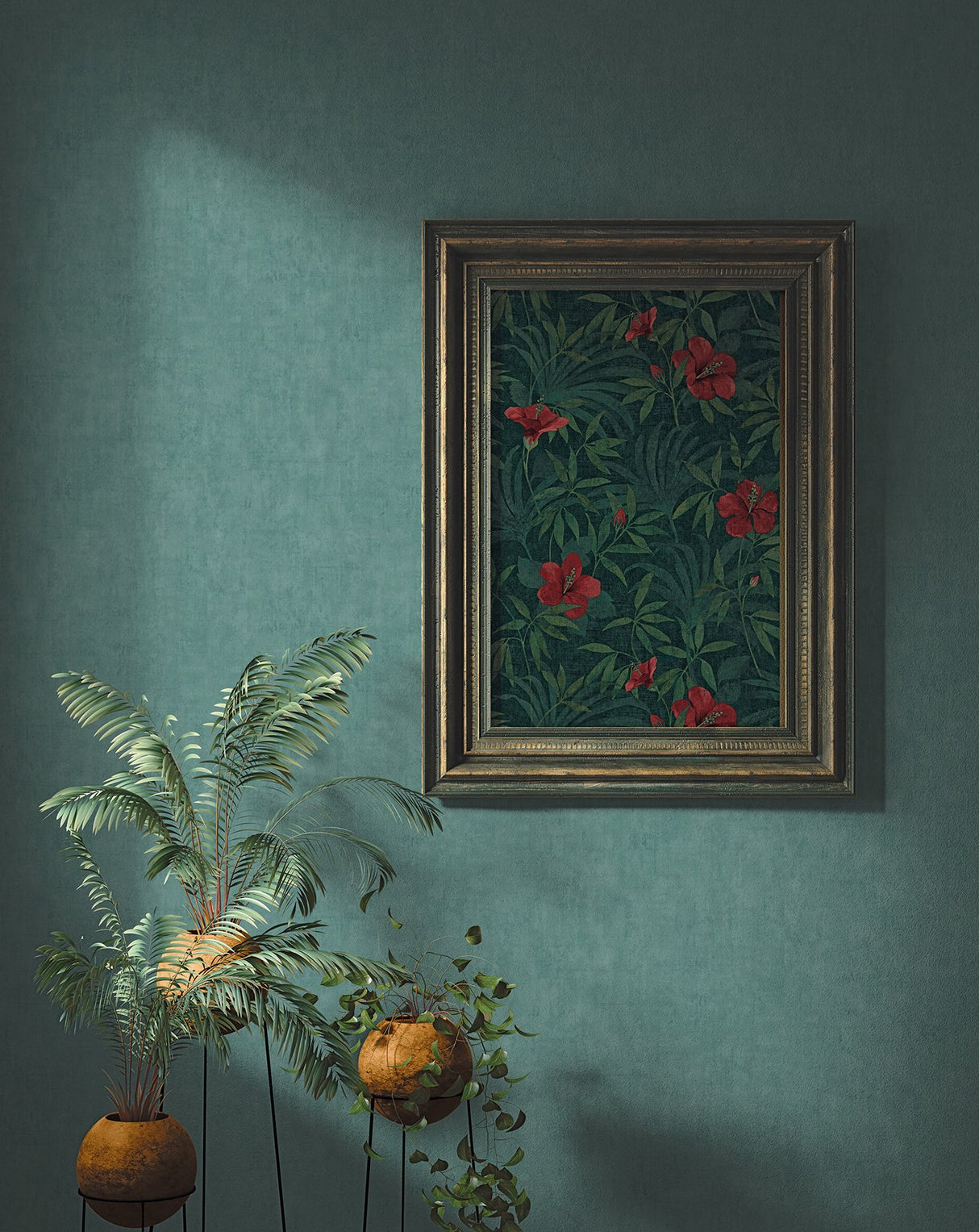 Riomar Teal Distressed Texture Wallpaper with Abstract Traditional Design - Advantage 4044-38024-4