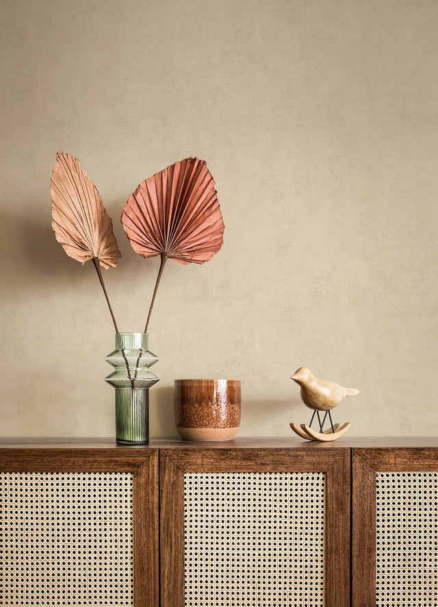 Riomar Cream Distressed Texture Wallpaper with Abstract Traditional Pattern - Brewster 4044-38024-5