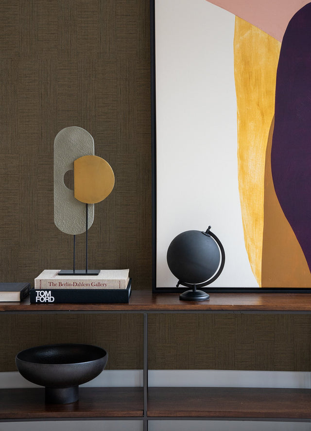 Eldorado Brown Geometric Wallpaper with Modern Abstract Geometrics - Advantage 4044-38026-2