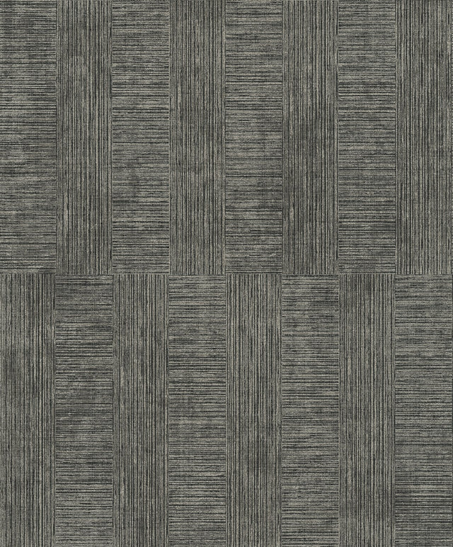 Eldorado Black Geometric Wallpaper with Modern Abstract Rectangular Stripe Pattern - Advantage 4044-38026-3