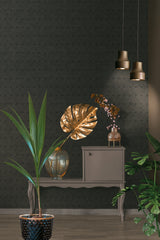 Peugot Black Geometric Wallpaper with Abstract Basketweave - Advantage 4044-38029-1