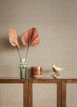 Peugot Maroon Geometric Wallpaper with Basketweave Motif - Advantage 4044-38029-2