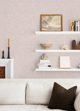 Tuckernuck Pink Linen Wallpaper with Faux Fabric Texture - A-Street Prints 4046-24272