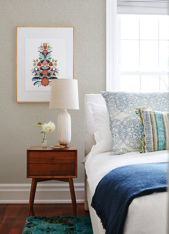Tuckernuck Taupe Linen Wallpaper with Faux Woven Texture - A-Street Prints 4046-24273