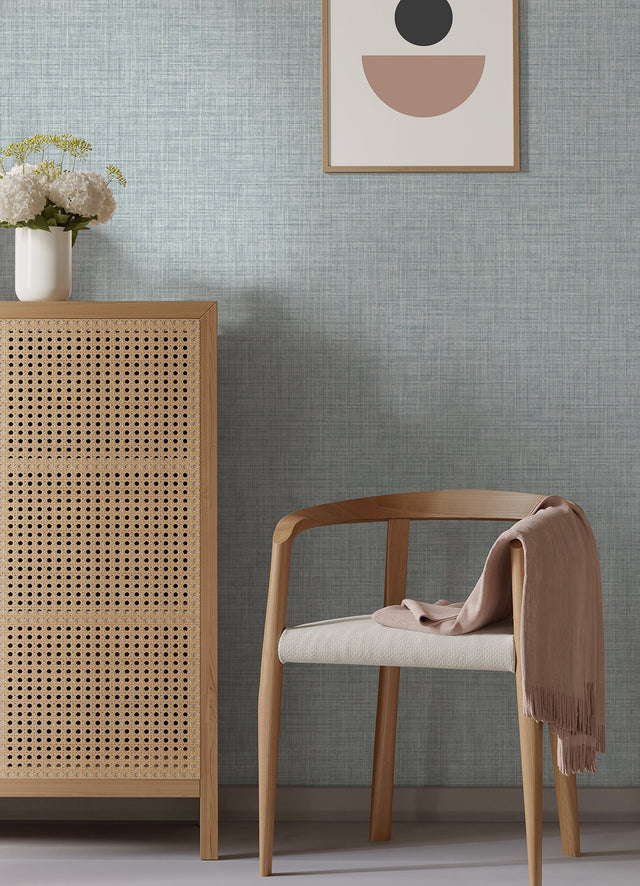 Tuckernuck Slate Linen Wallpaper with Faux Fabric Texture - A-Street Prints 4046-25790