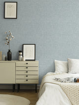 Tuckernuck Slate by A-Street Prints Grey White Faux Linen Fabric Texture Non Woven Unpasted Strippable Washable Wallpaper - FD25790