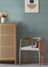 Barnaby Light Blue Faux Grasscloth Textured Wallpaper - A-Street Prints 4046-25961