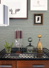Barnaby Sage Texture Faux Grasscloth Wallpaper, Raised Ink Non Woven - A?Street Prints 4046-25964