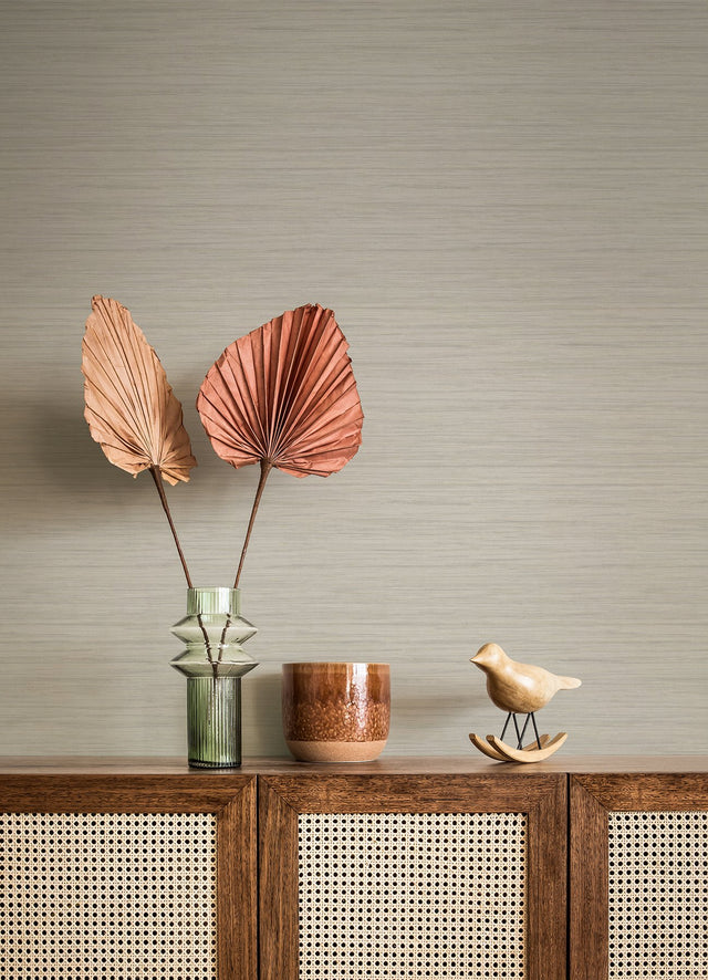 Barnaby Light Grey Faux Grasscloth Texture Wallpaper, Raised Ink Unpasted Non Woven - A-Street Prints 4046-25965
