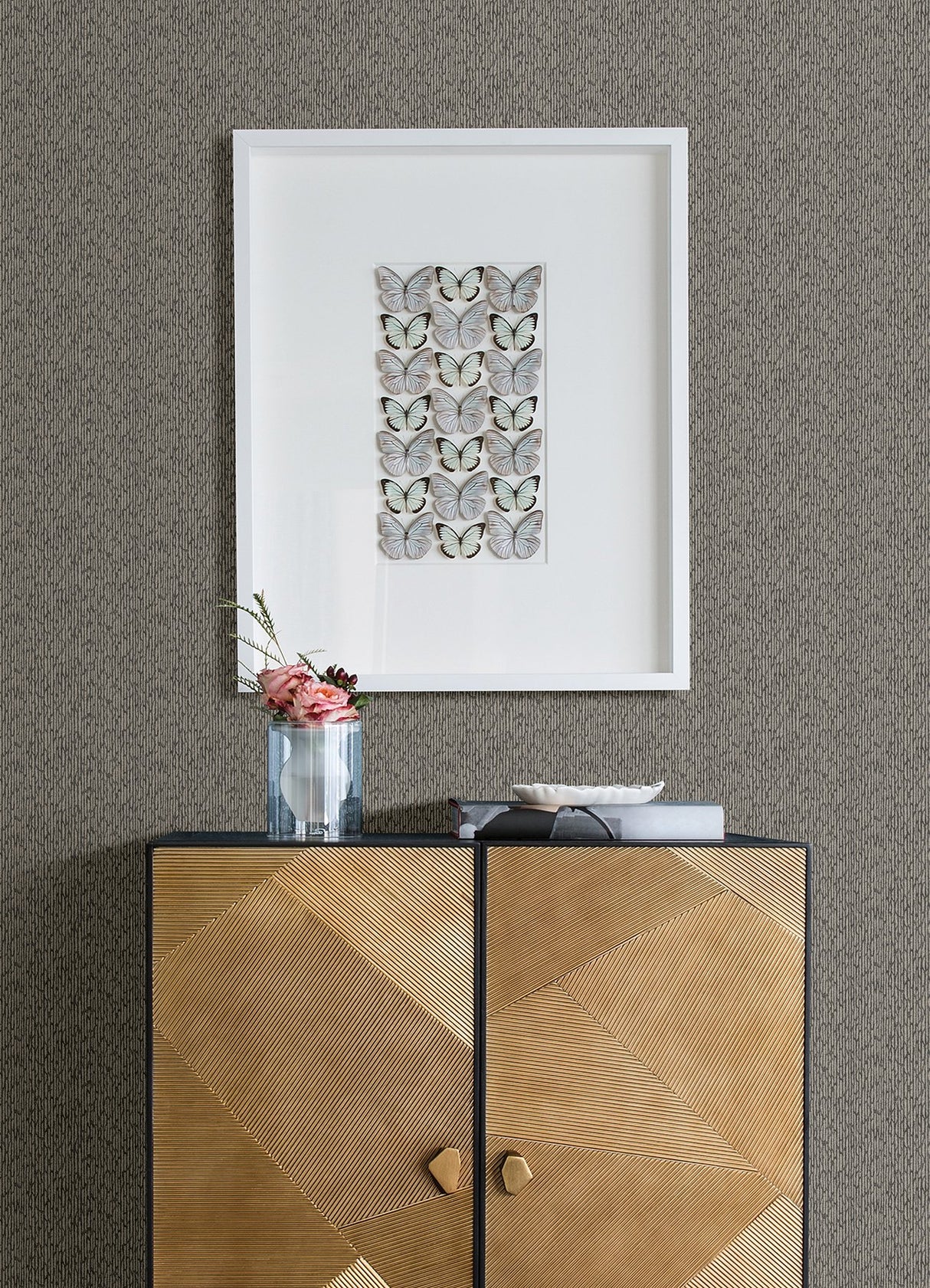 Mackintosh Charcoal Textural Wallpaper with Abstract Graphics Raised Ink - A?Street Prints 4046-26126